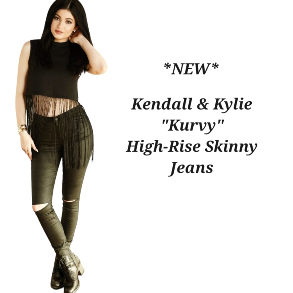 Kendall & Kylie Jeans | NEW | High-Rise | Distressed | Black | Celeb-Style